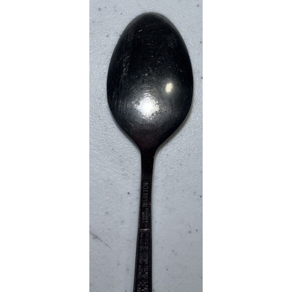 Interpur FLORENZ Stainless 1 Petal Black Textured Spoon ~6.5” - Picture 5 of 7